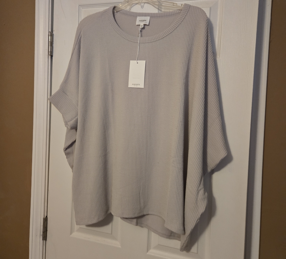 Andree By Unit Light Gray Ribbed Sweater